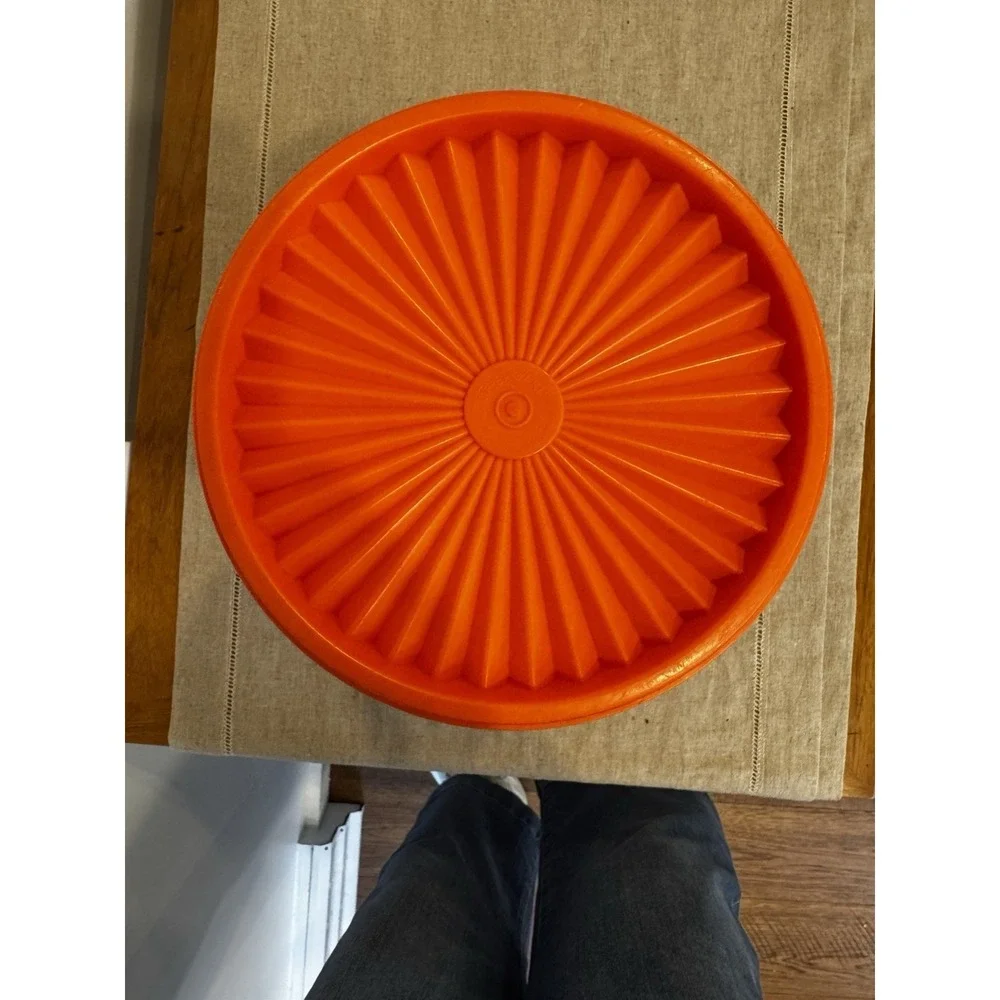 Tupperware Vintage Orange Container Canister with Lid 10